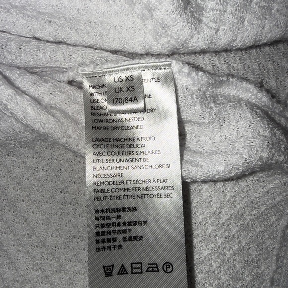 Free People Leo Henley Ivory Waffle Thermal Knit Top OVERSIZED X small - Picture 5 of 7